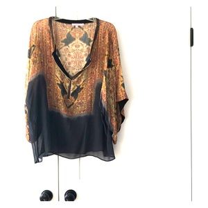 Calypso Silk adorned sheer tunic